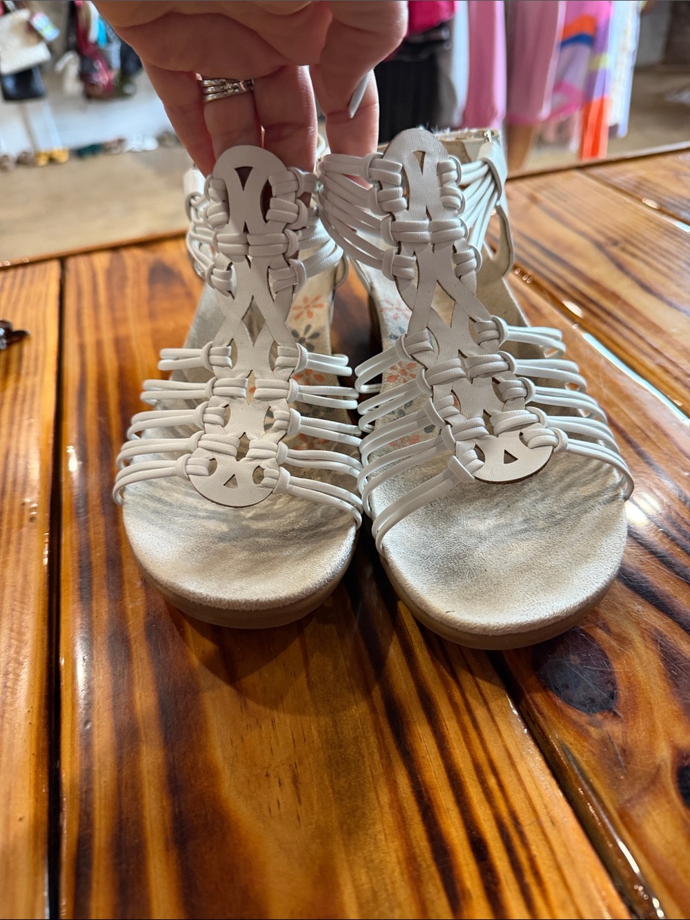 BareTraps White Strappy Gladiator Sandals
